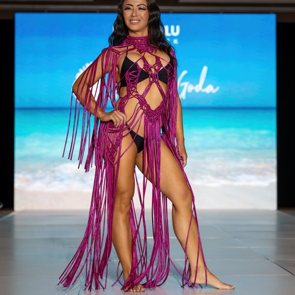 Handmade Macramé Metallic Festival Dress - Picture 15 of 17